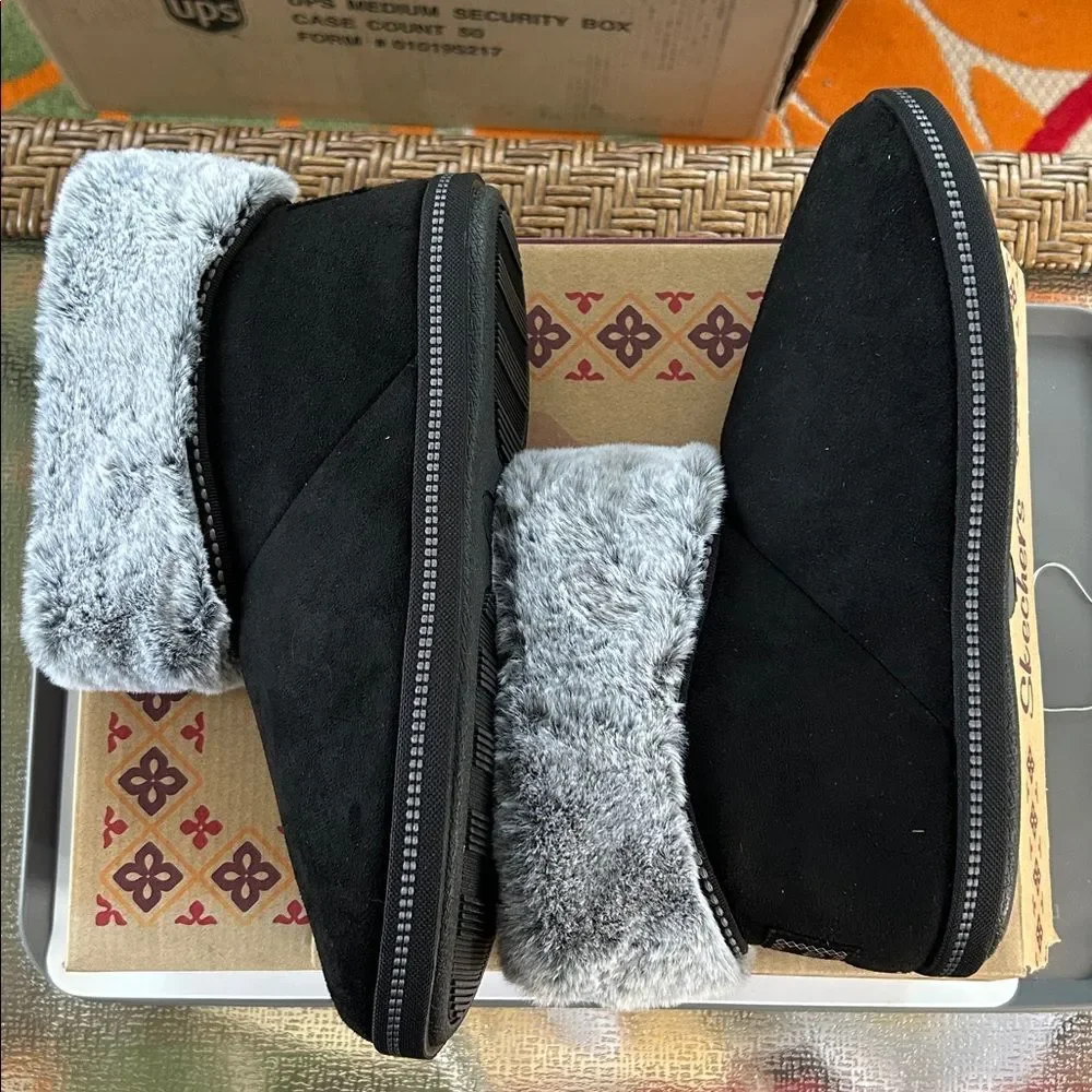 Skechers Cozy Campfire Slipper Boots with Faux Fur - Meant to Be Black 9.5 NWT